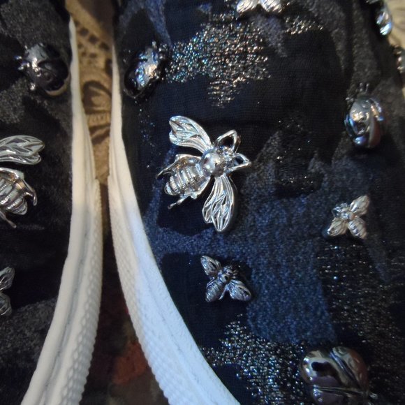 Markus Lupfer Gray/Black Print Silver Tone Metal Embellish Loafer Size 38M - Picture 6 of 14